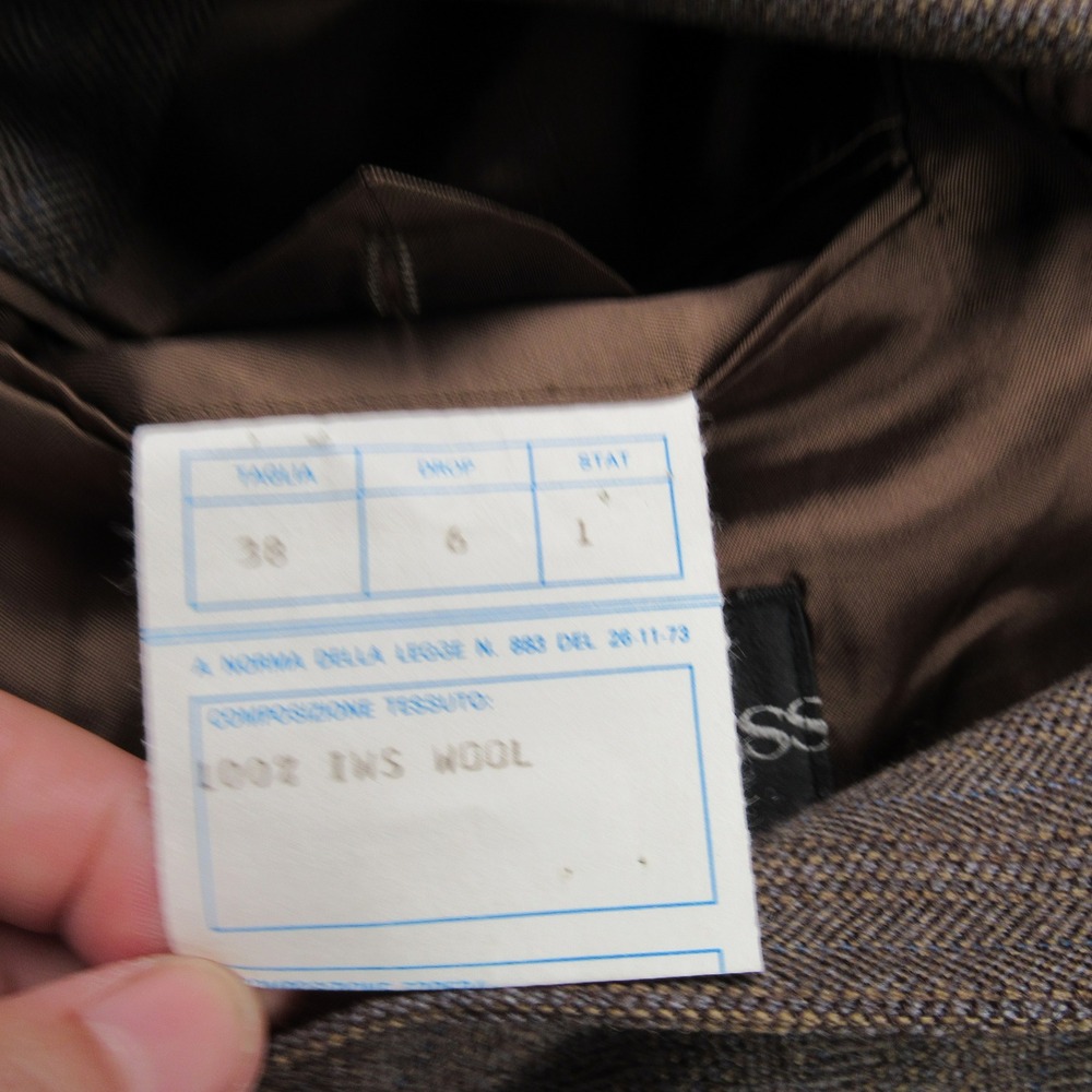 SSSSSSSSSSSSS Mens Brown Herringbone 100% Wool 2-Piece Suit Italy Size 38 26029 - Picture 5 of 15